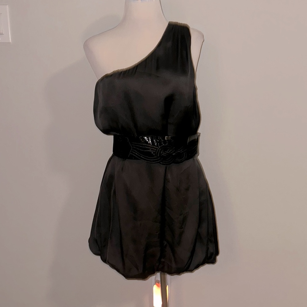 Silk like one shoulder dress